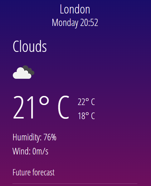 Weather app screenshot